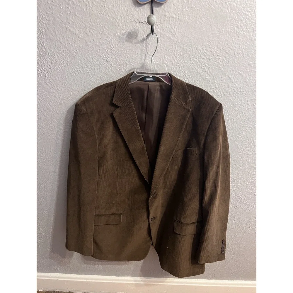 Saddlebred‎ Corduroy Sport Coat Blazer Men's Size 48R Brown